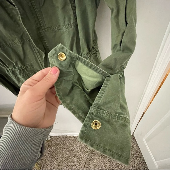 J. Crew Army Green Full Zip and Snap Closure Utility Jacket with Pockets Size M - Picture 5 of 14